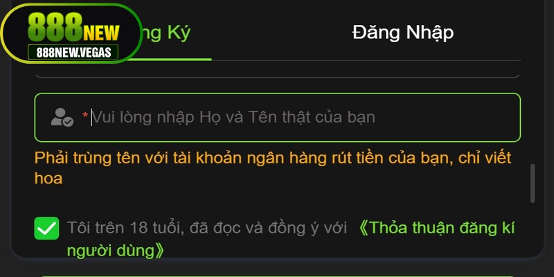 Thông tin cá nhân là yếu tố bắt buộc trong quá trình đăng ký tài khoản 